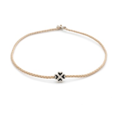 Bracelet - "Little Four Leaf Clover" - Black