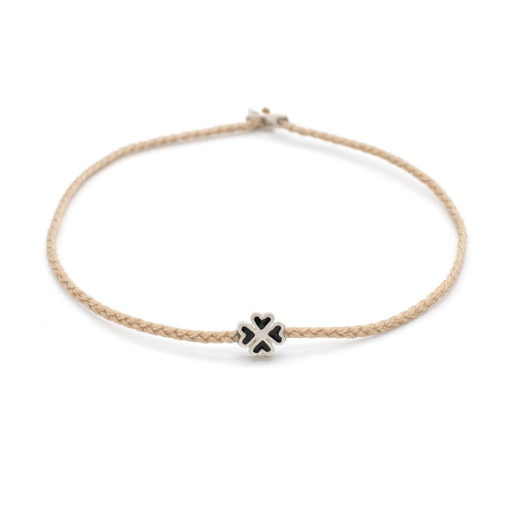 Bracelet - "Little Four Leaf Clover" - Black