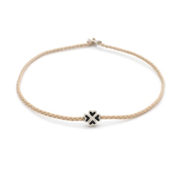 Bracelet - "Little Four Leaf Clover" - Black